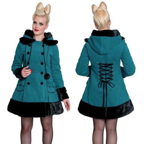 Hell Bunny Jackets & Blazers - *Last Chance* Hell Bunny Sarah Jane Coat Teal